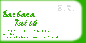 barbara kulik business card